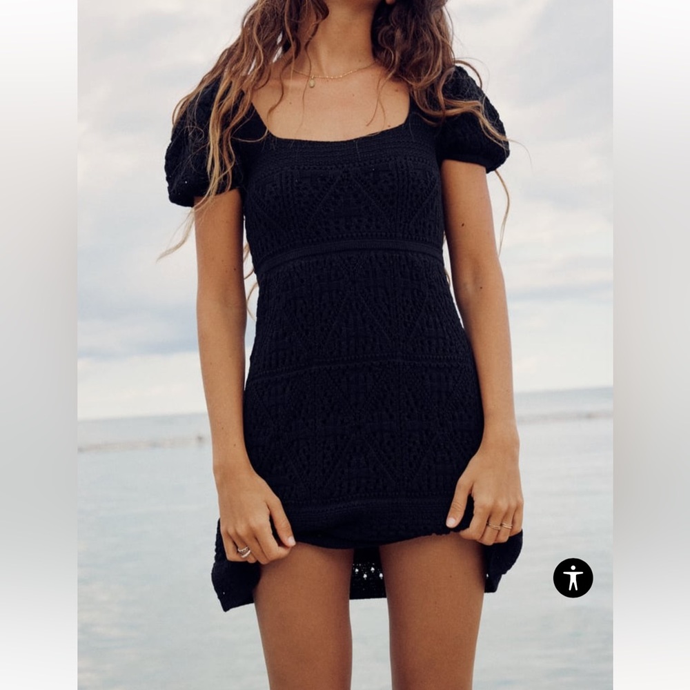 nwt zara crochet knit mini dress